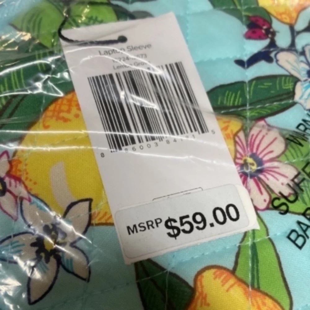Vera Bradley Laptop Sleeve Lemon Grove Pattern